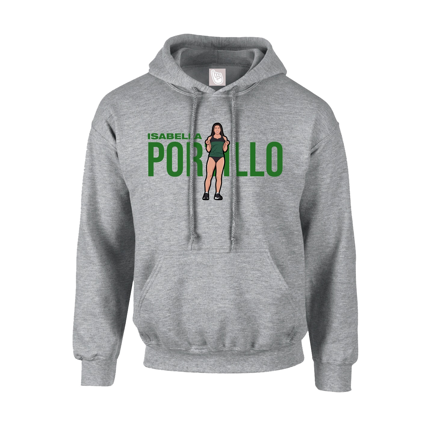 Hoodie — Player Name in Grey