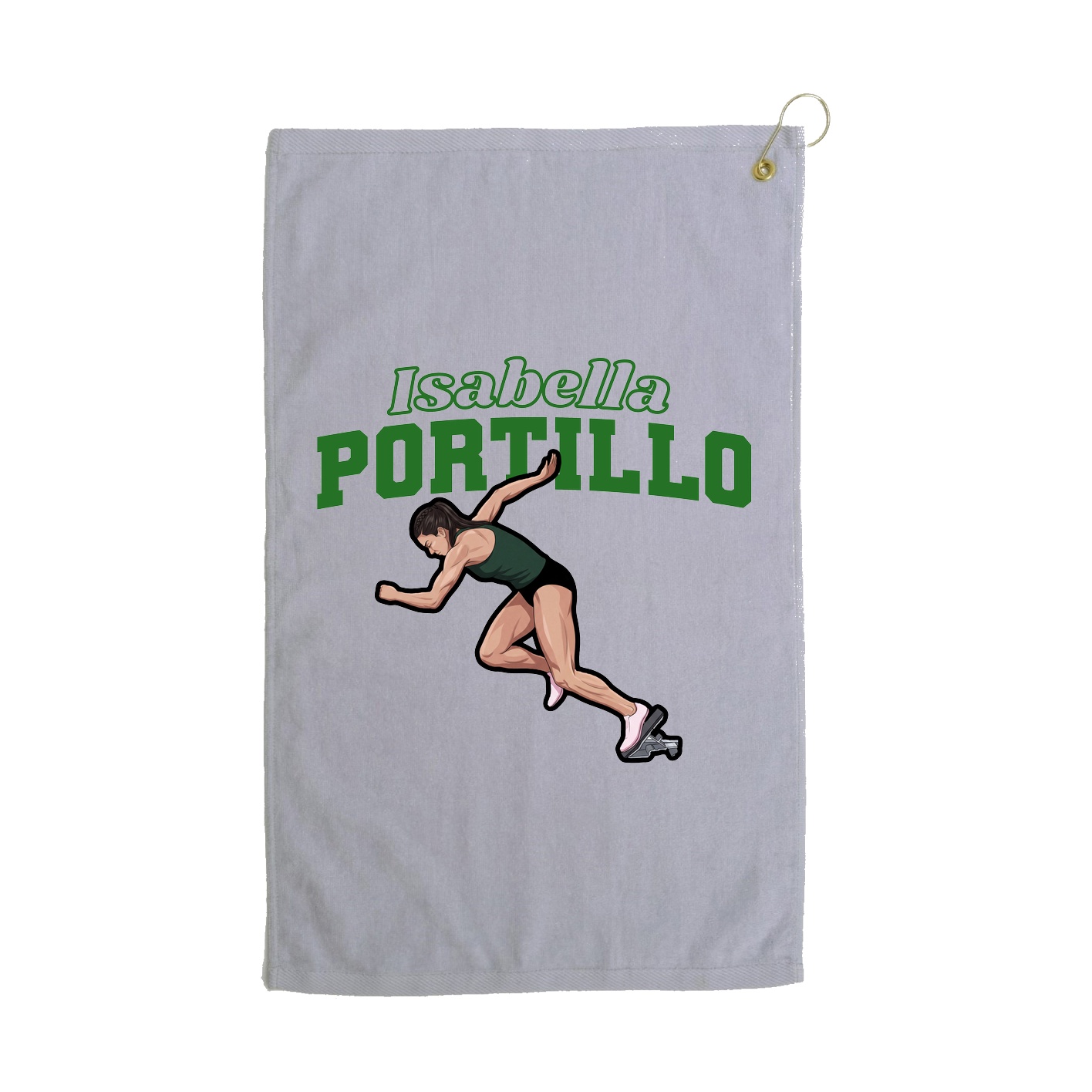 Golf Towel — Name Arch in Grey
