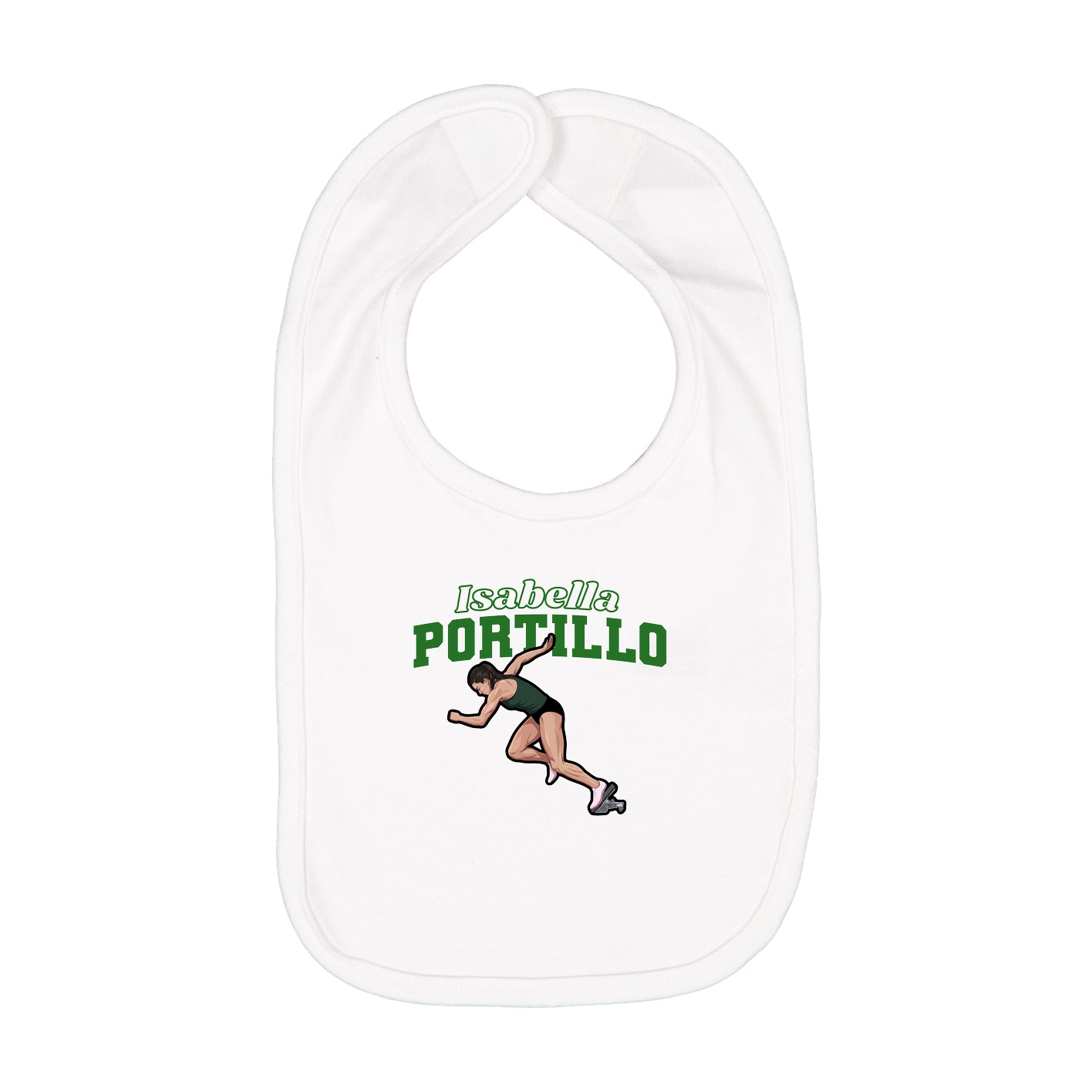 Infant Bib — Name Arch in White