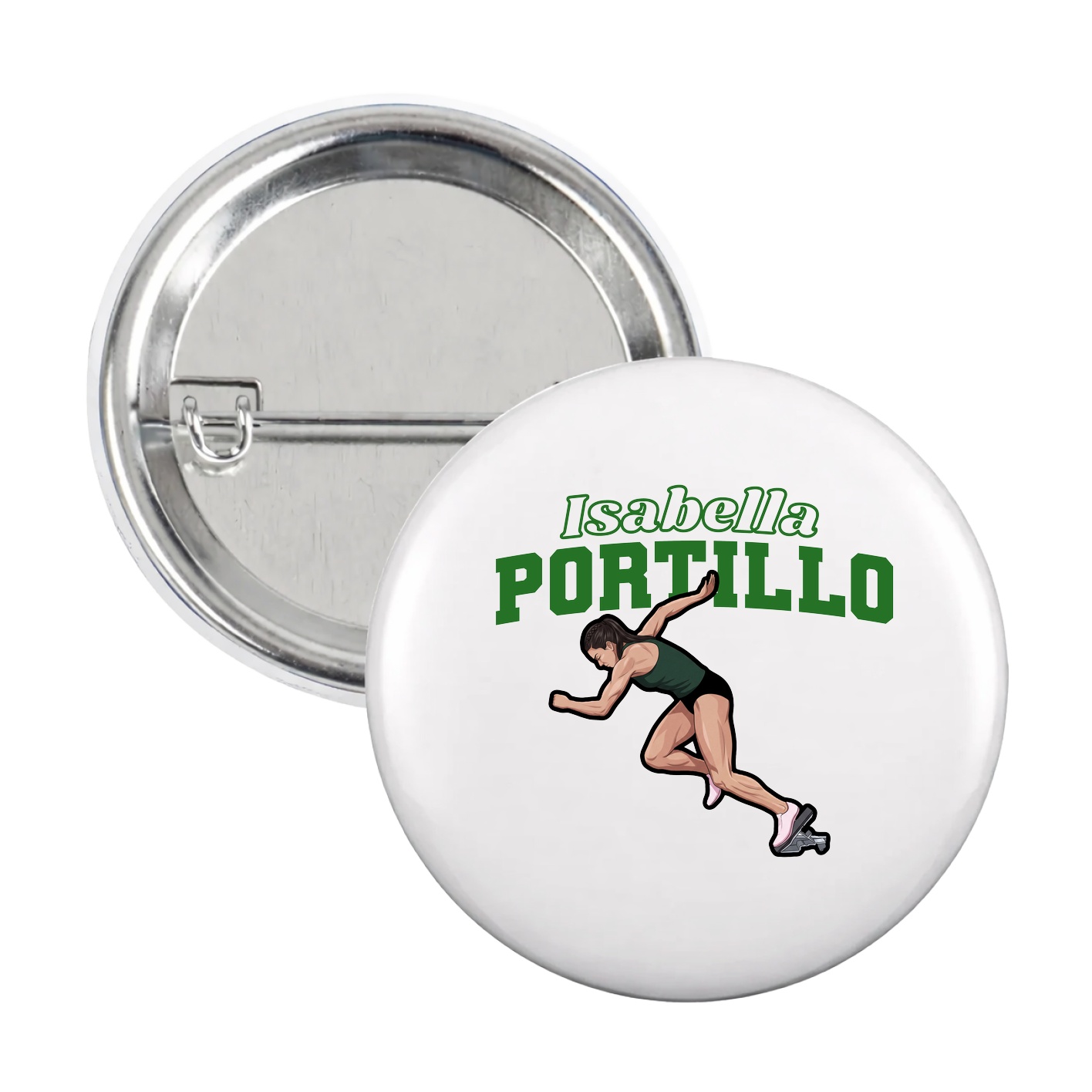 Game Day Button — Name Arch in White