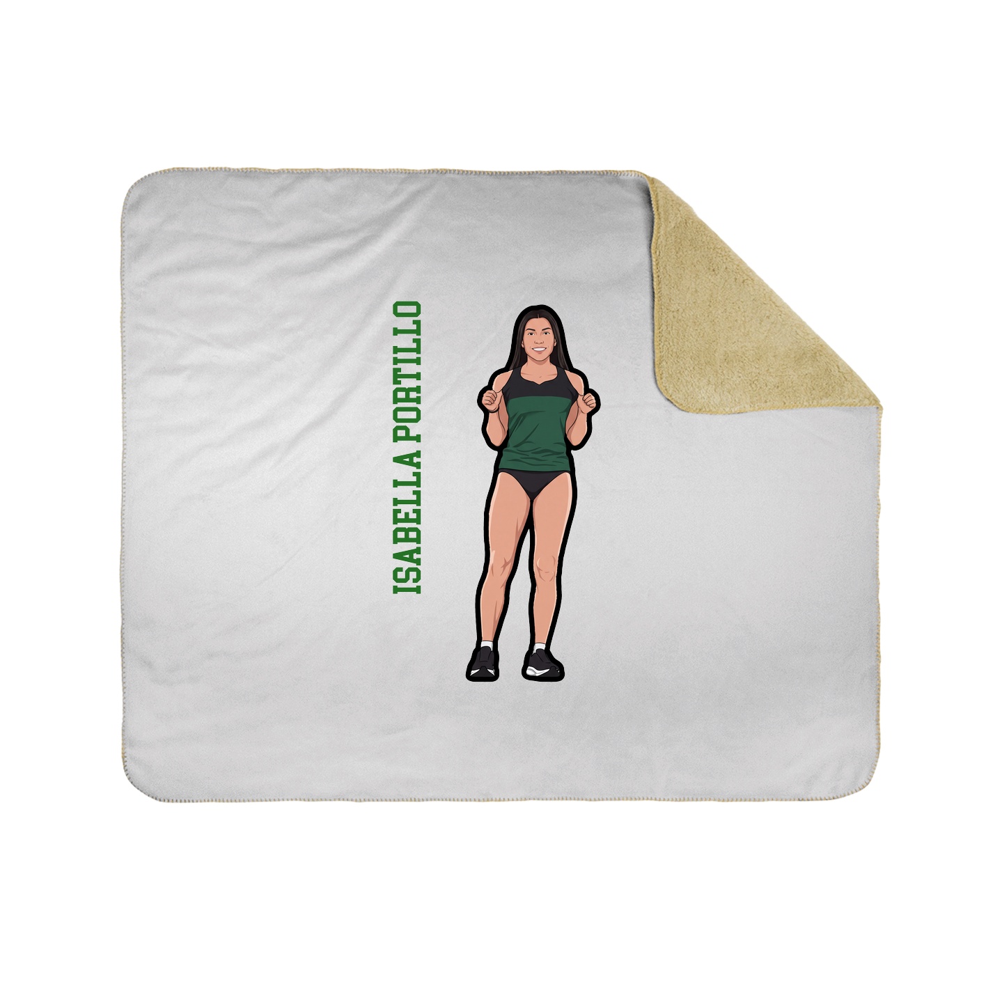 Throw Blanket — Name Vertical in White