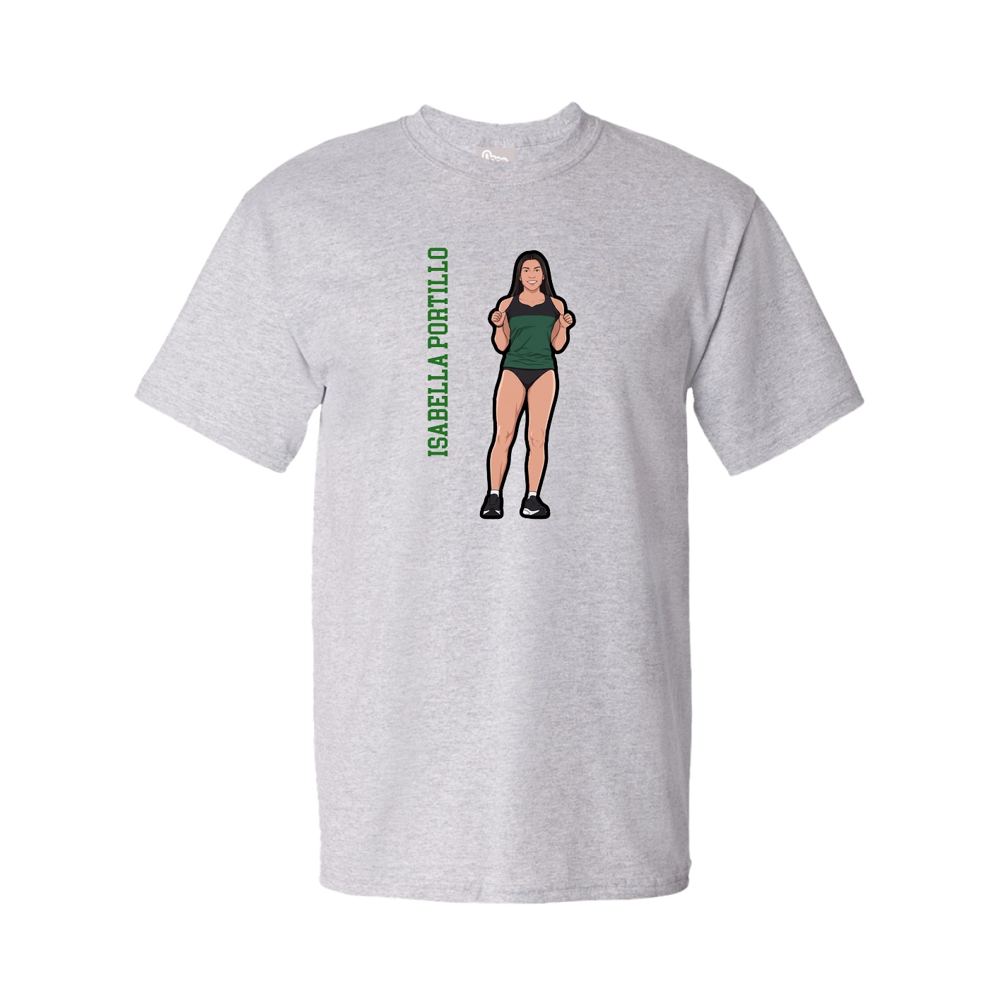 Youth Tee — Name Vertical in Grey