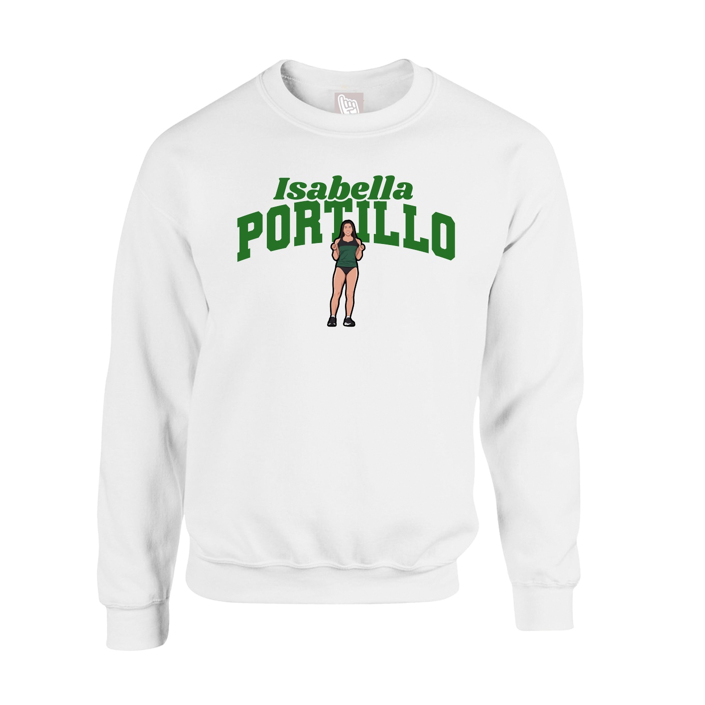 Fleece Crew — Signature Arch in White