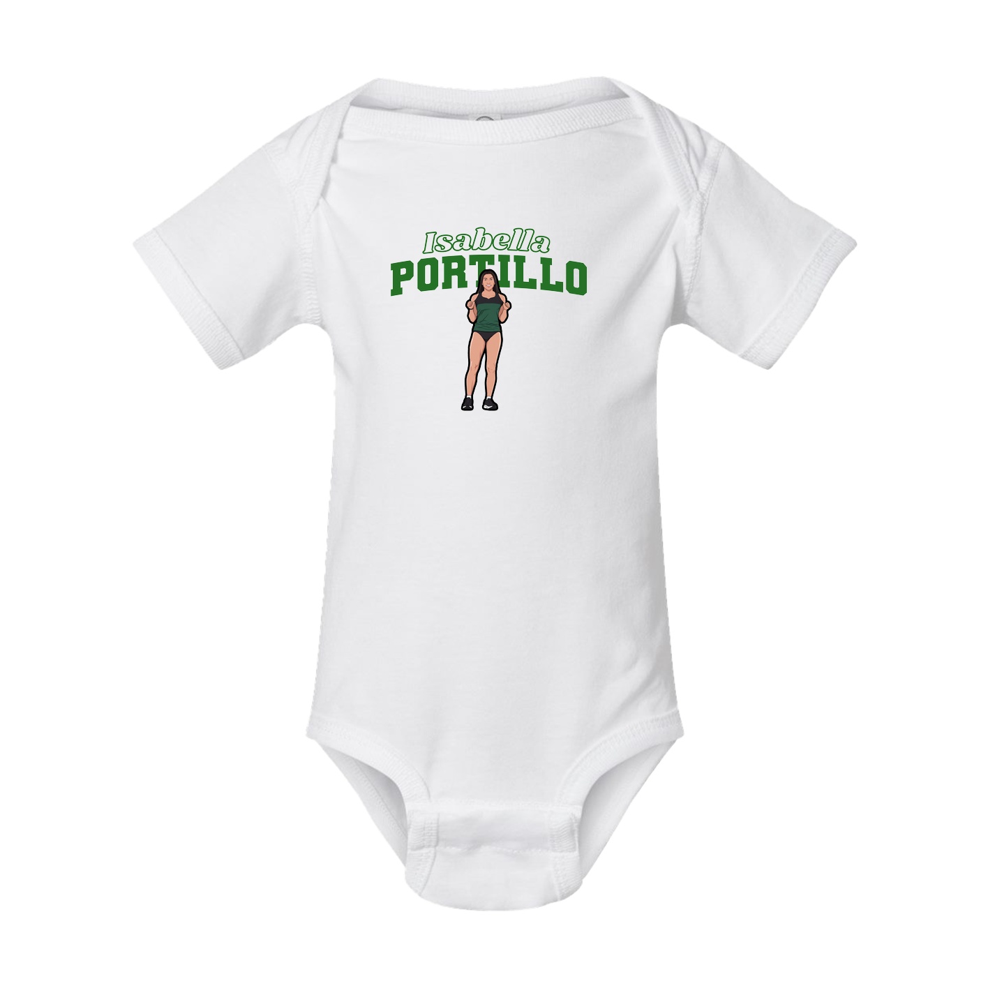 Baby Onesie — Name Arch in White