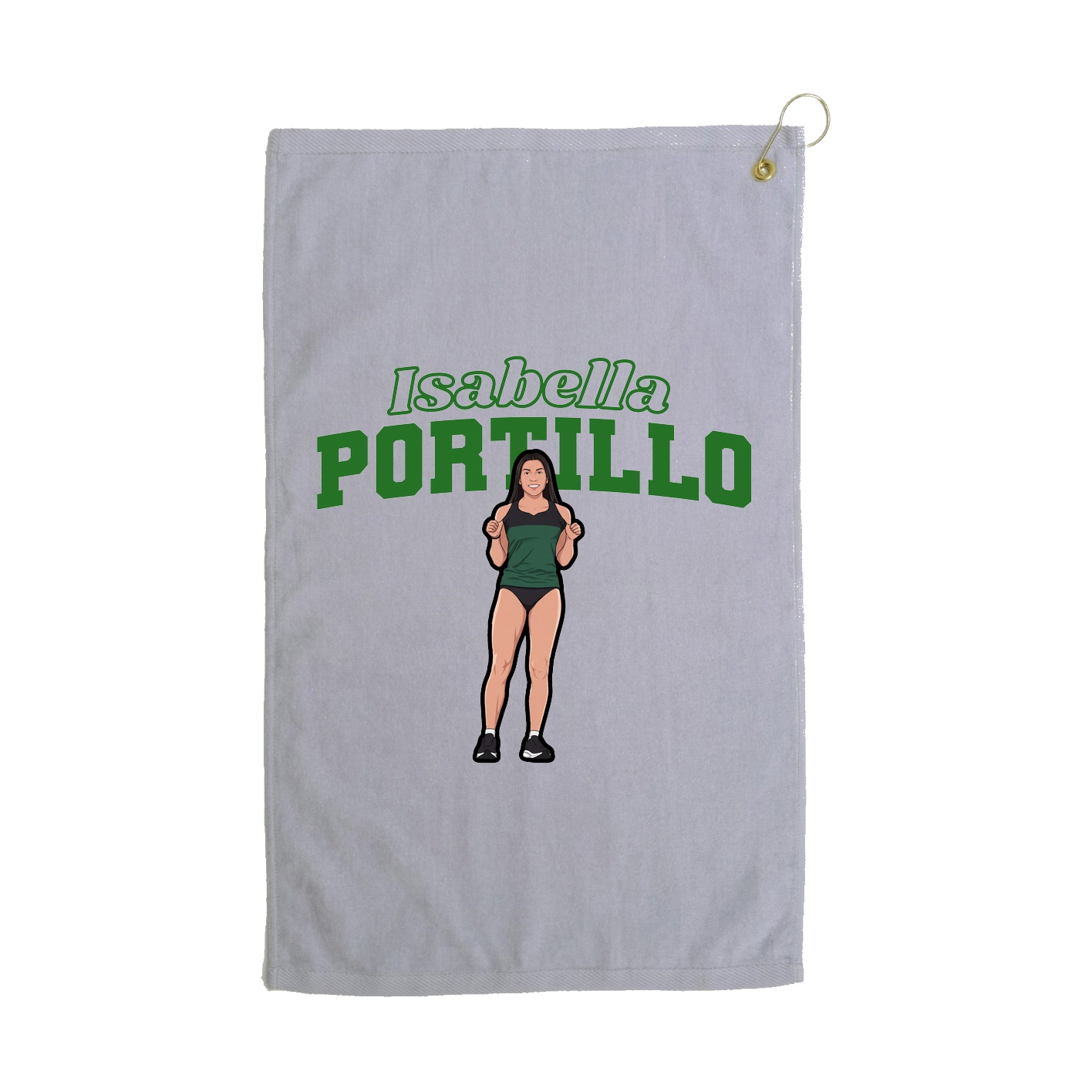 Golf Towel — Name Arch in Grey