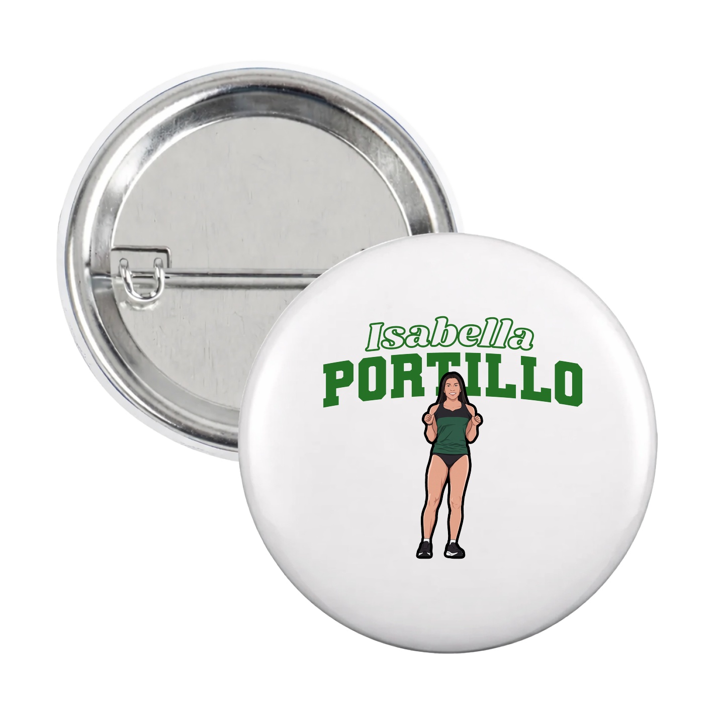 Game Day Button — Name Arch in White
