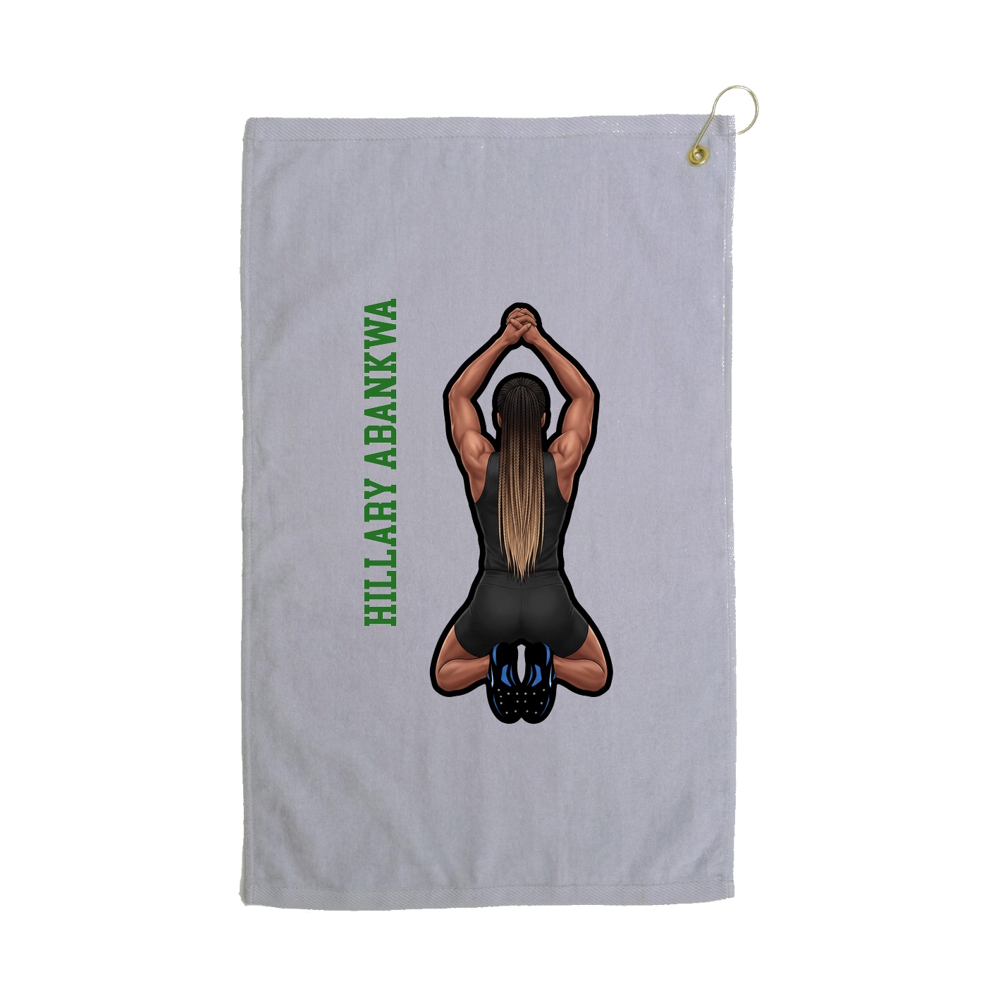 Golf Towel — Name Vertical in Grey