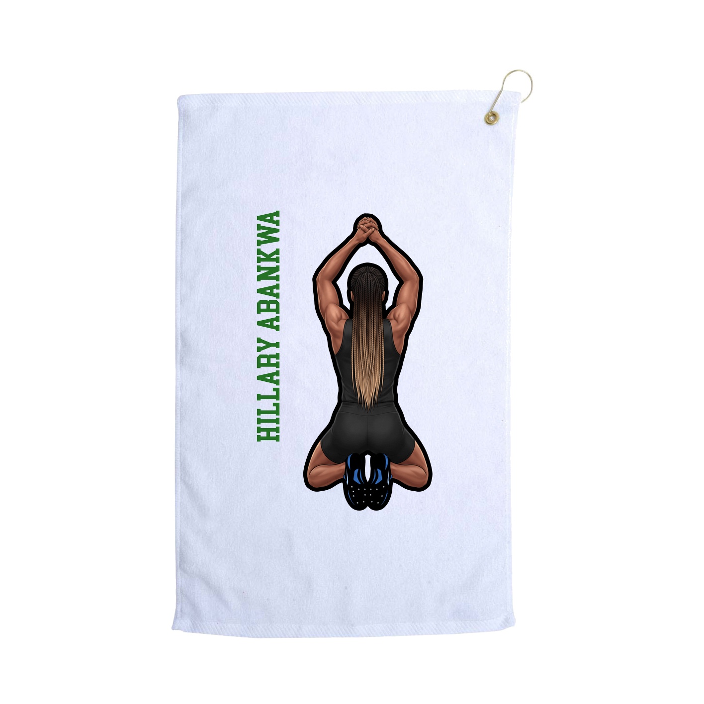 Golf Towel — Name Vertical in White