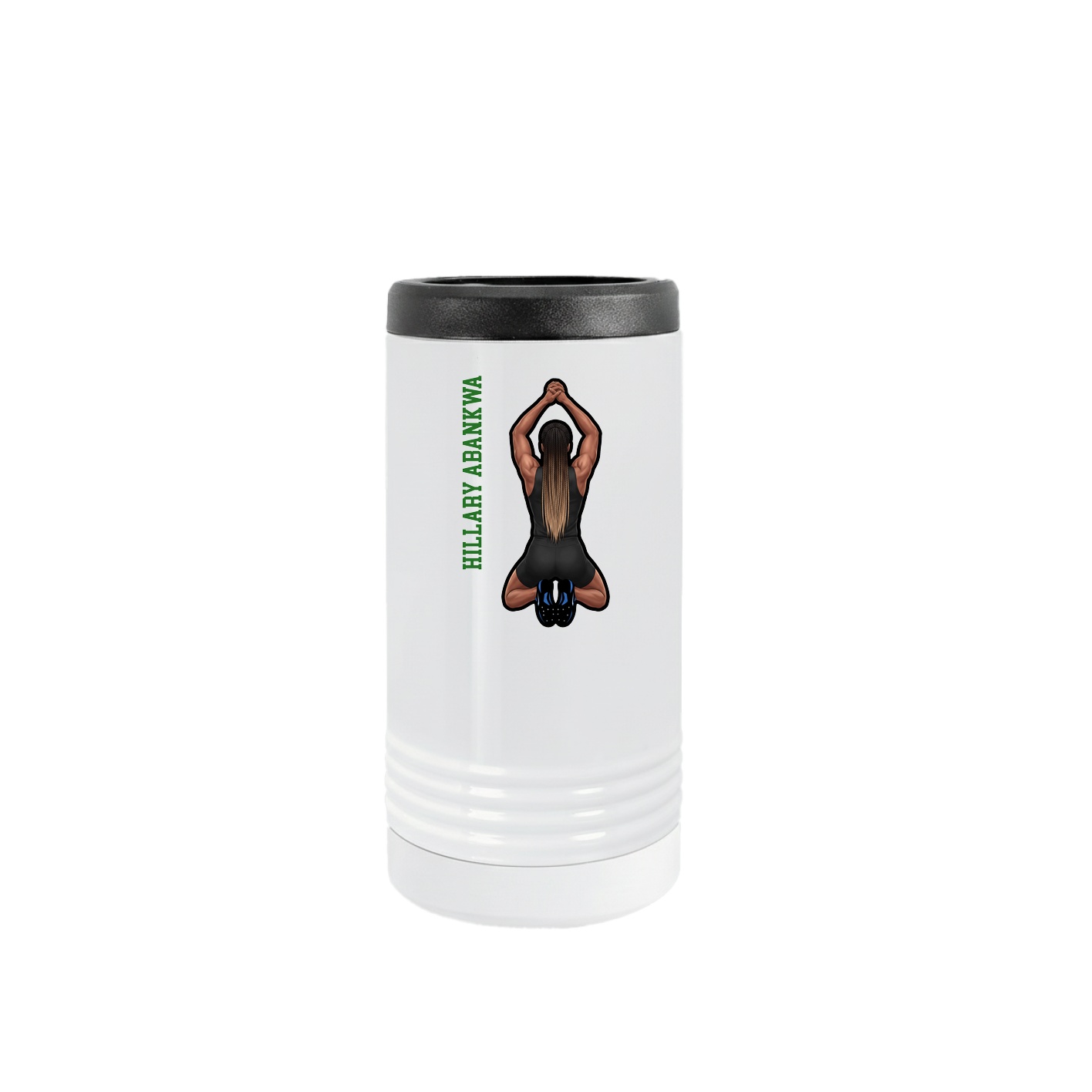 Slim Beverage Holder — Name Vertical in White