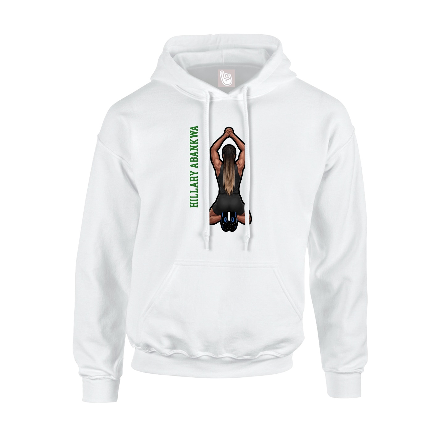 Youth Hoodie — Name Vertical in White