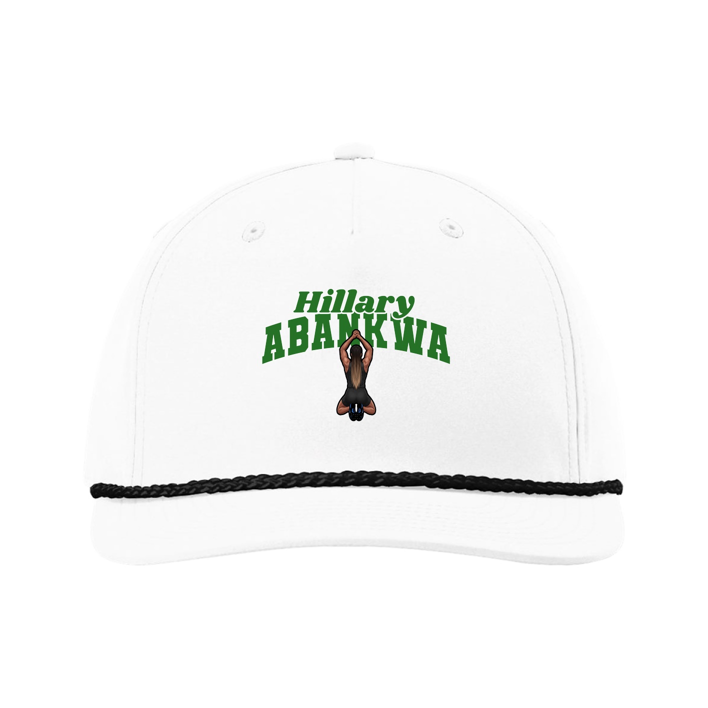 Five-Panel Classic Rope Cap — Signature Arch in White