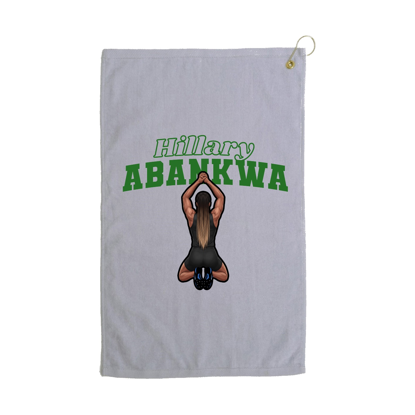 Golf Towel — Name Arch in Grey