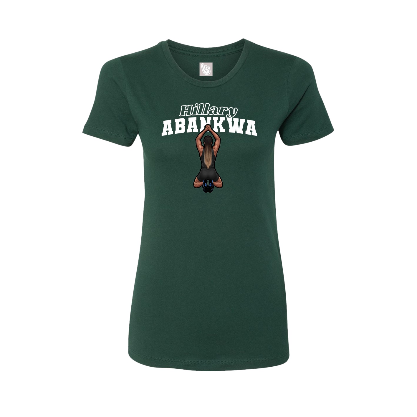 Fitted Women's Tee — Name Arch in Green