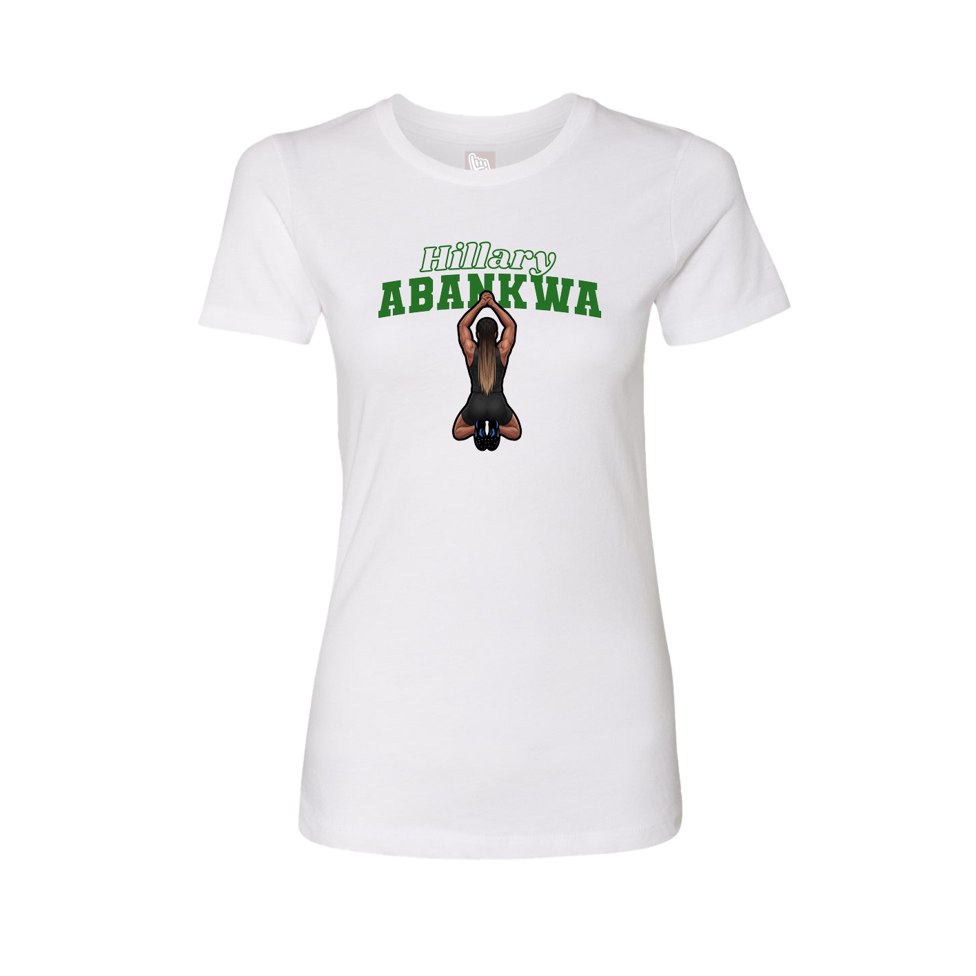 Fitted Women's Tee — Name Arch in White
