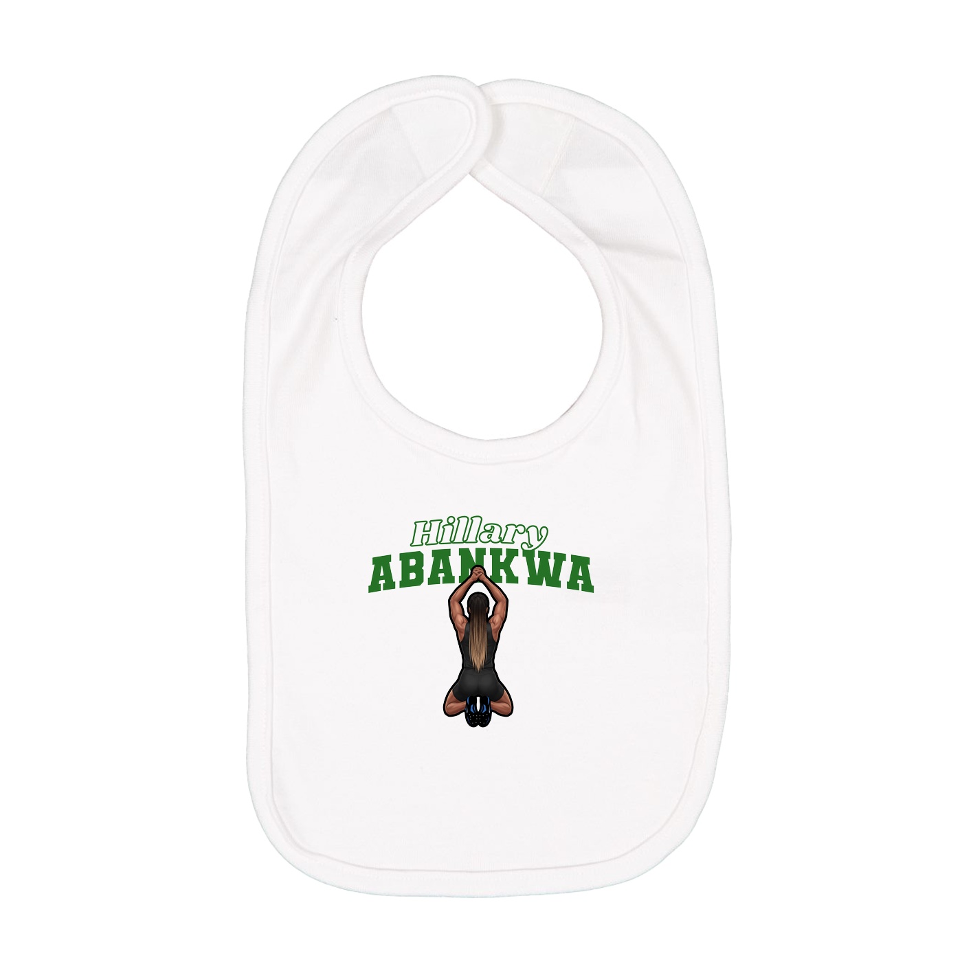 Infant Bib — Name Arch in White