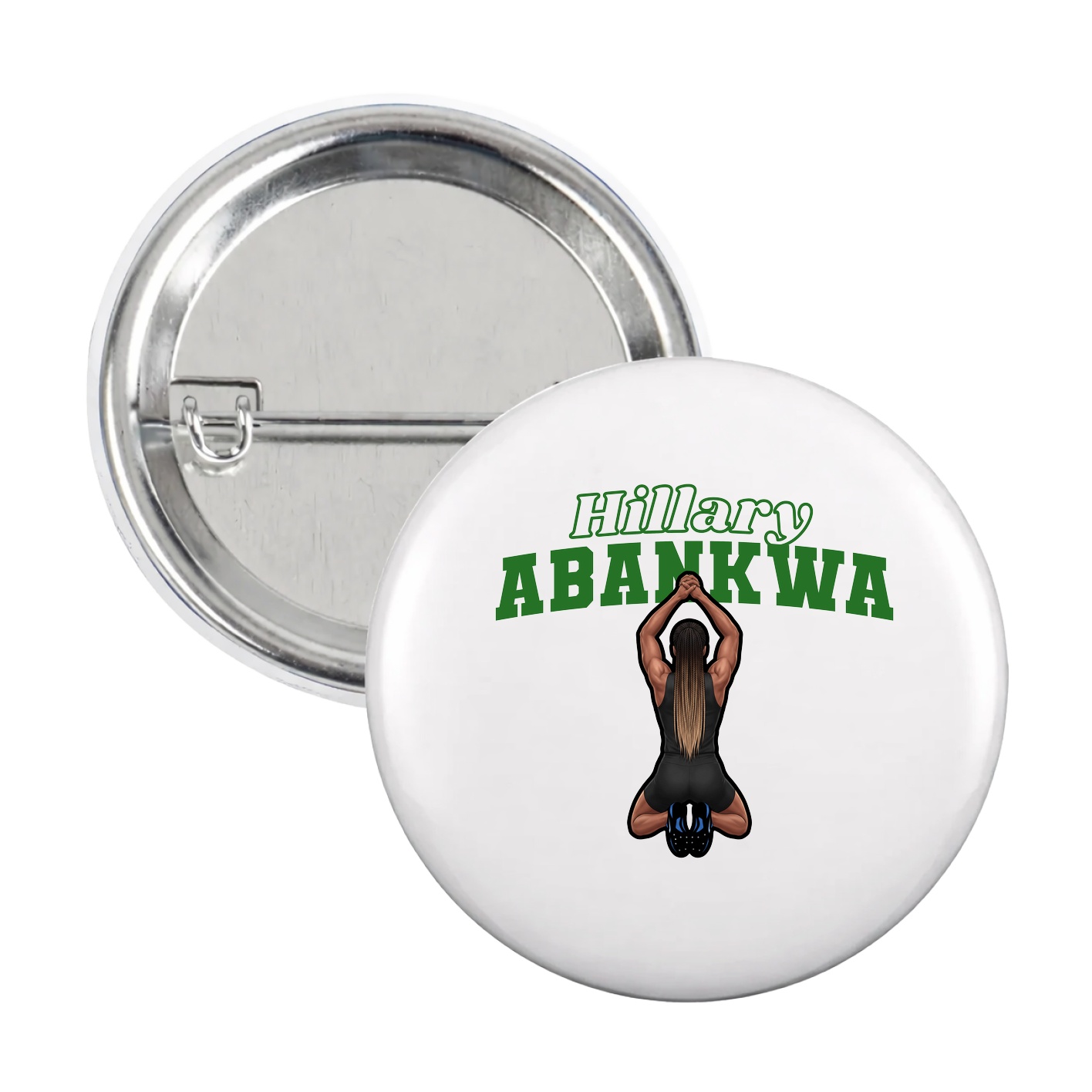 Game Day Button — Name Arch in White