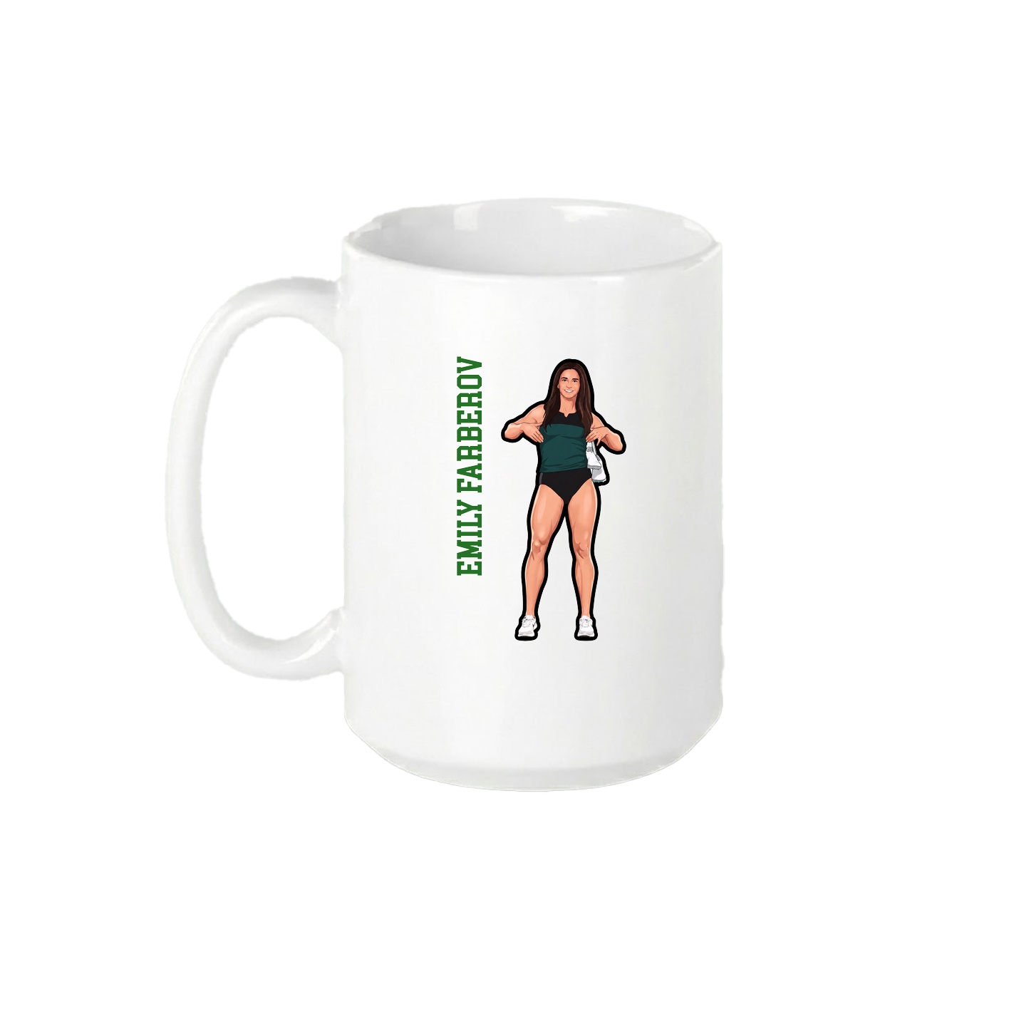 15oz Coffee Mug — Name Vertical in White