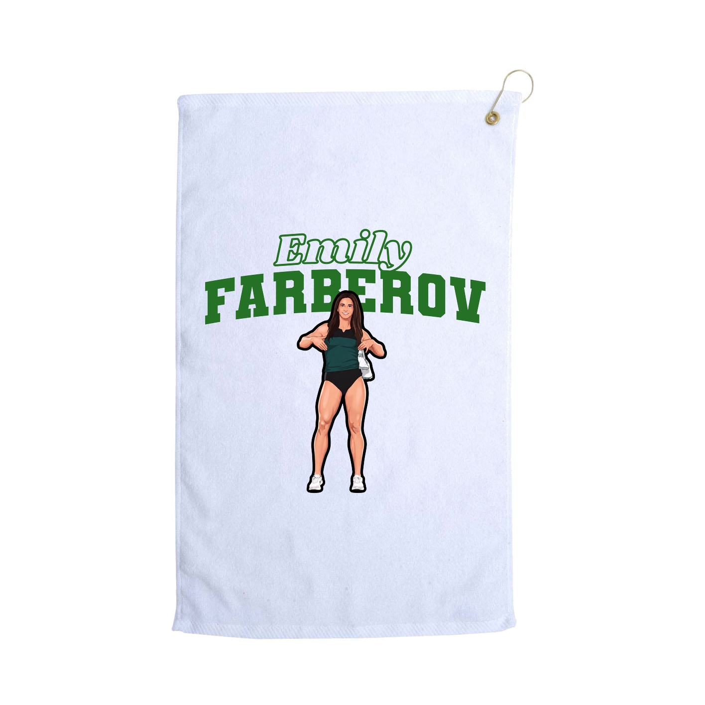Golf Towel — Name Arch in White
