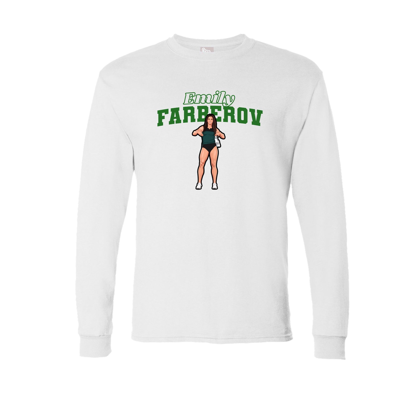 Long Sleeve Tee — Name Arch in White