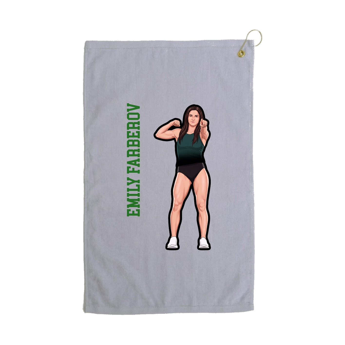 Golf Towel — Name Vertical in Grey