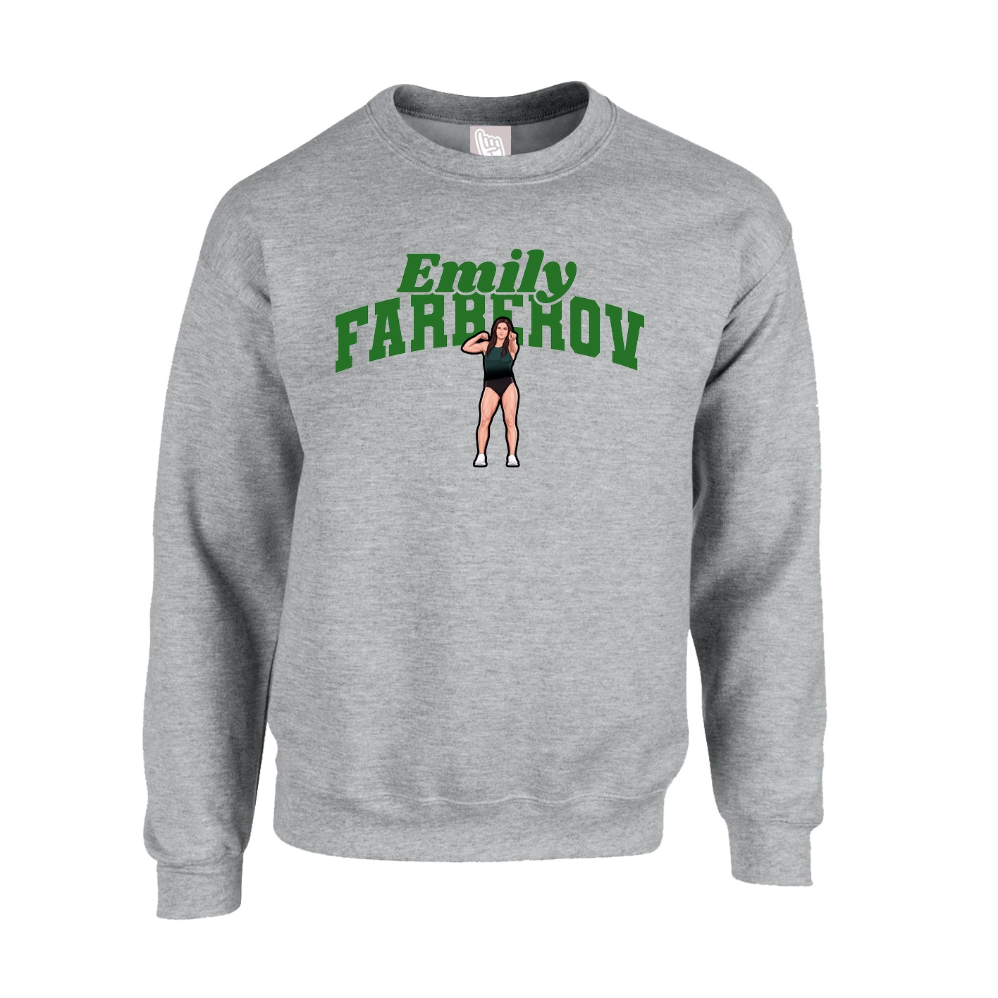 Fleece Crew — Signature Arch in Grey