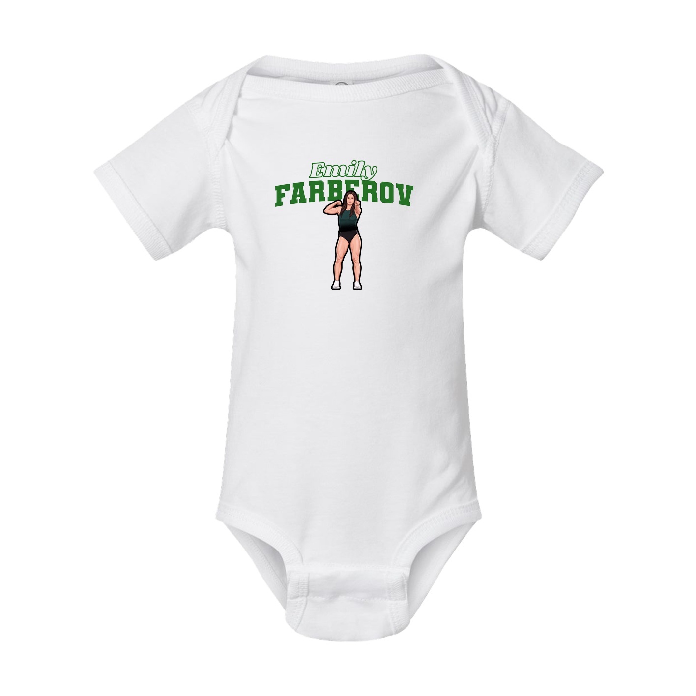Baby Onesie — Name Arch in White