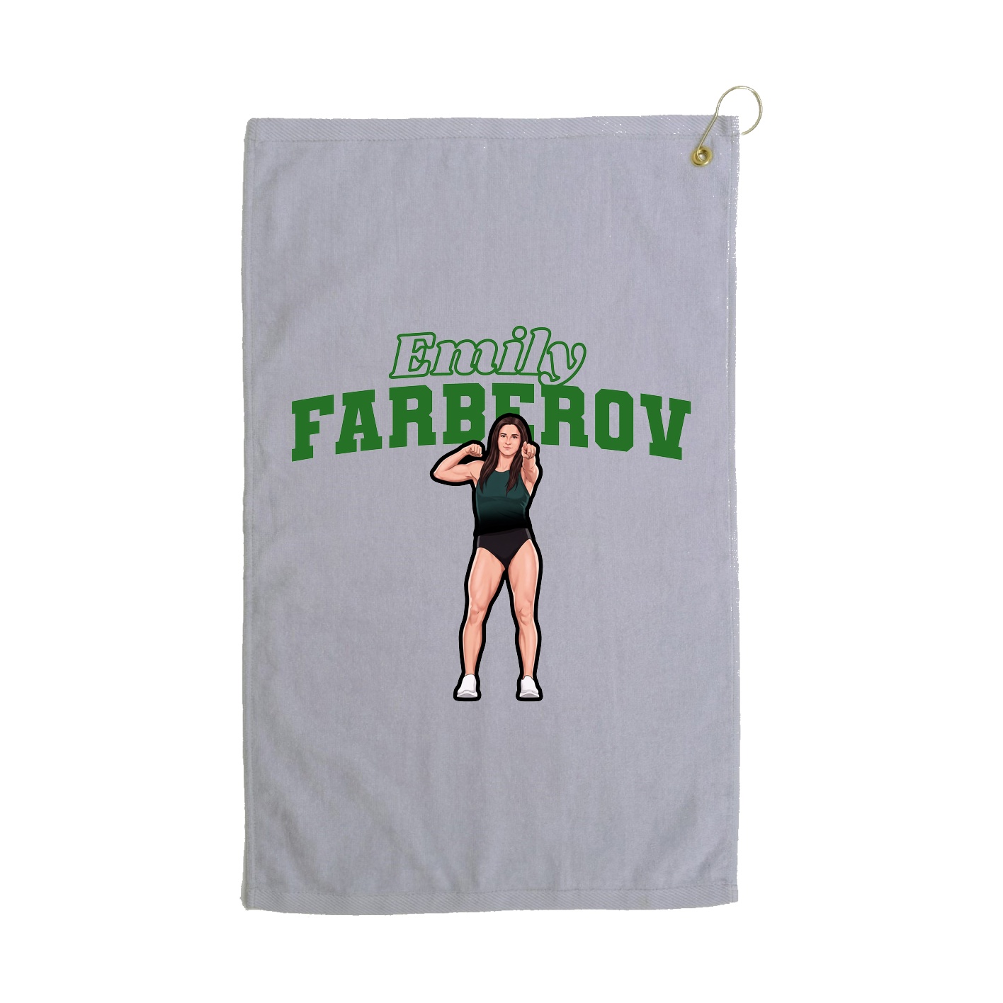 Golf Towel — Name Arch in Grey