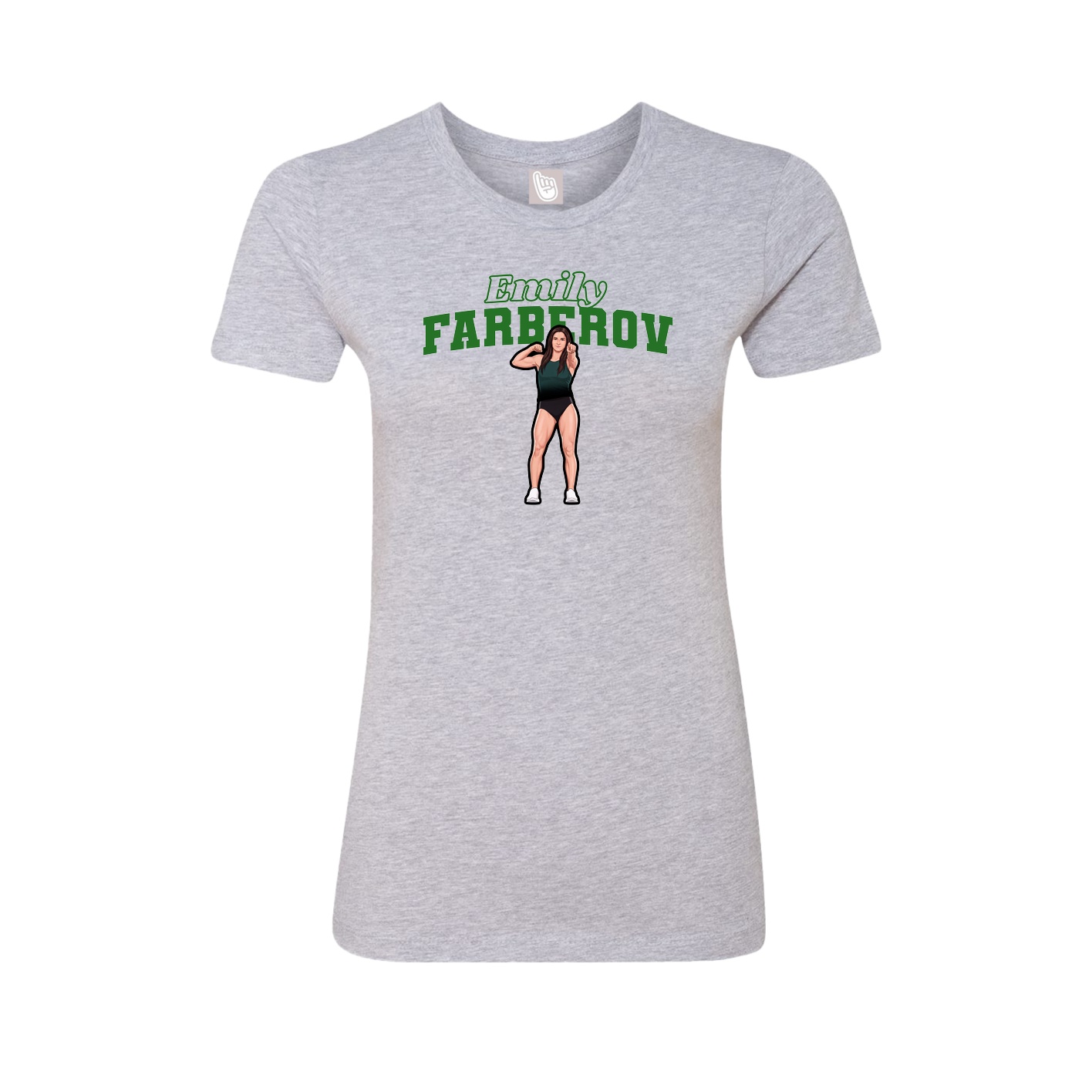Fitted Women's Tee — Name Arch in Grey