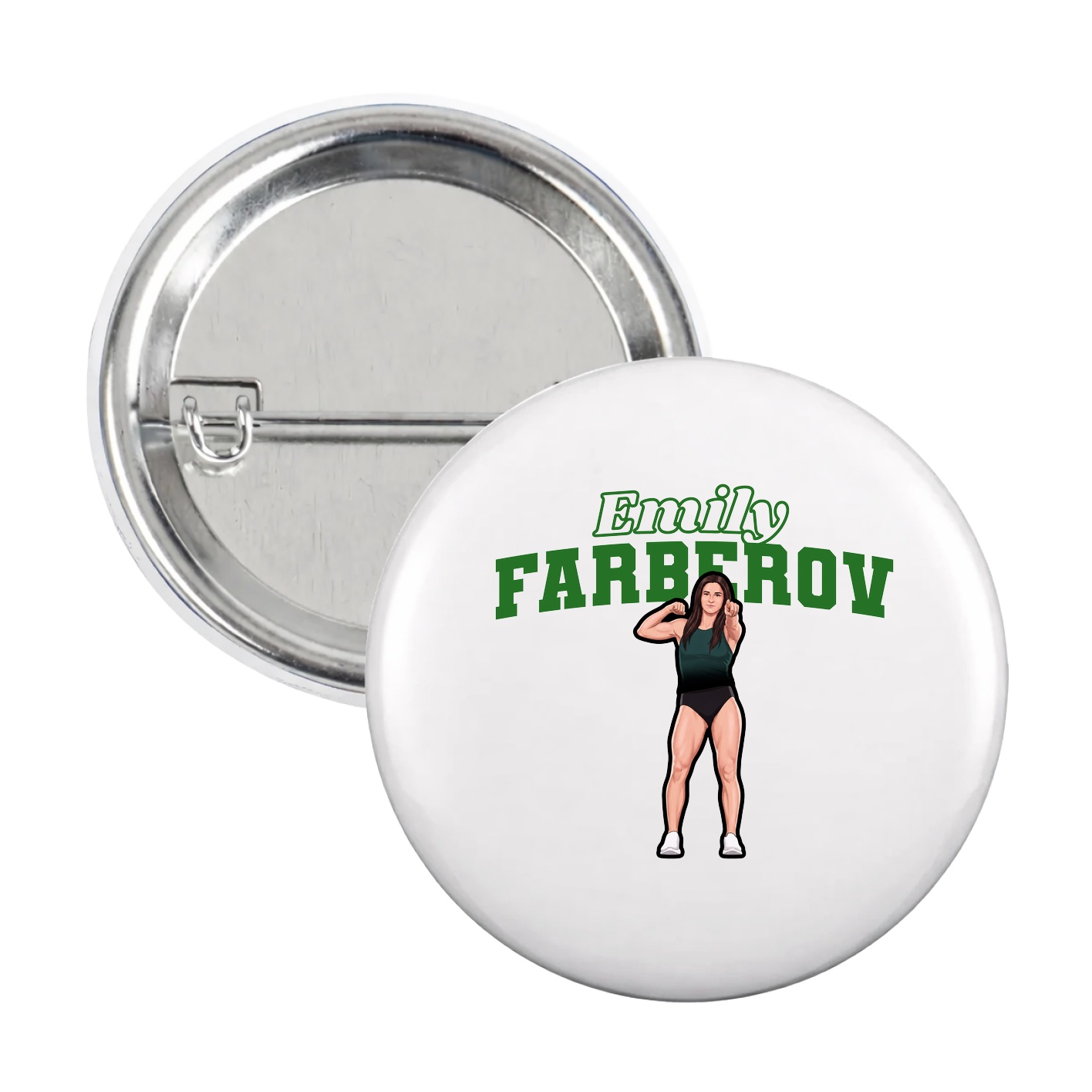 Game Day Button — Name Arch in White