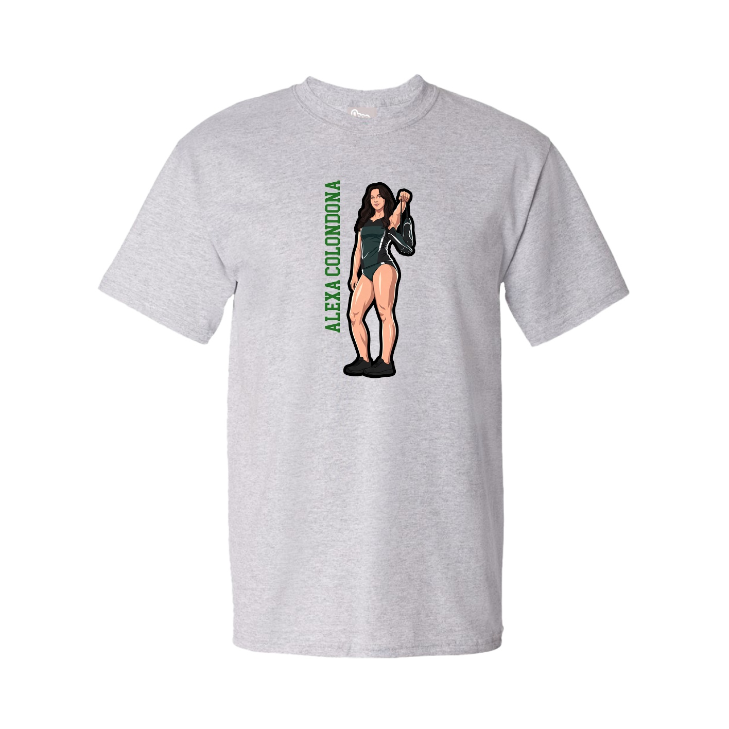 Tee — Name Vertical in Grey