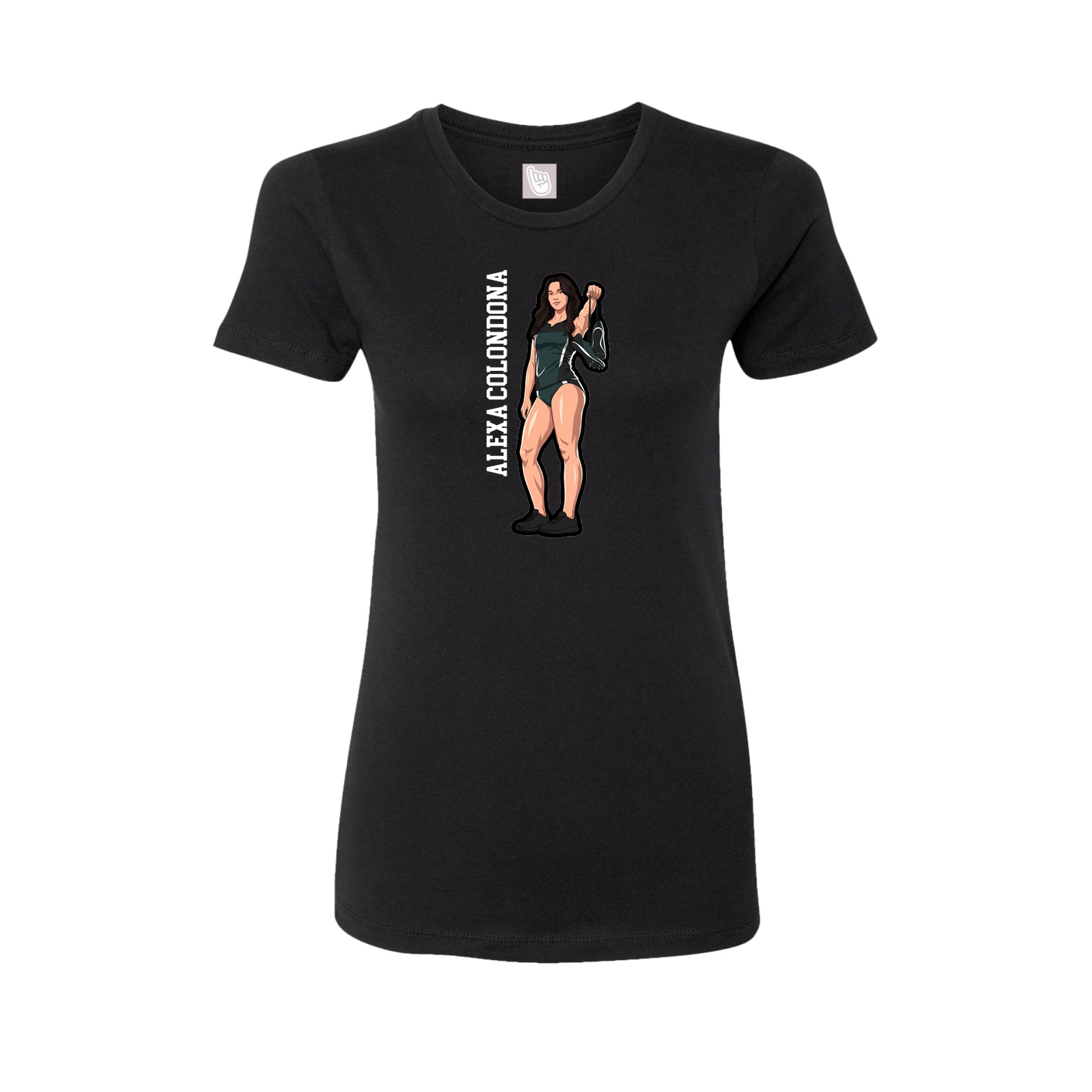 Fitted Women's Tee — Name Vertical in Black