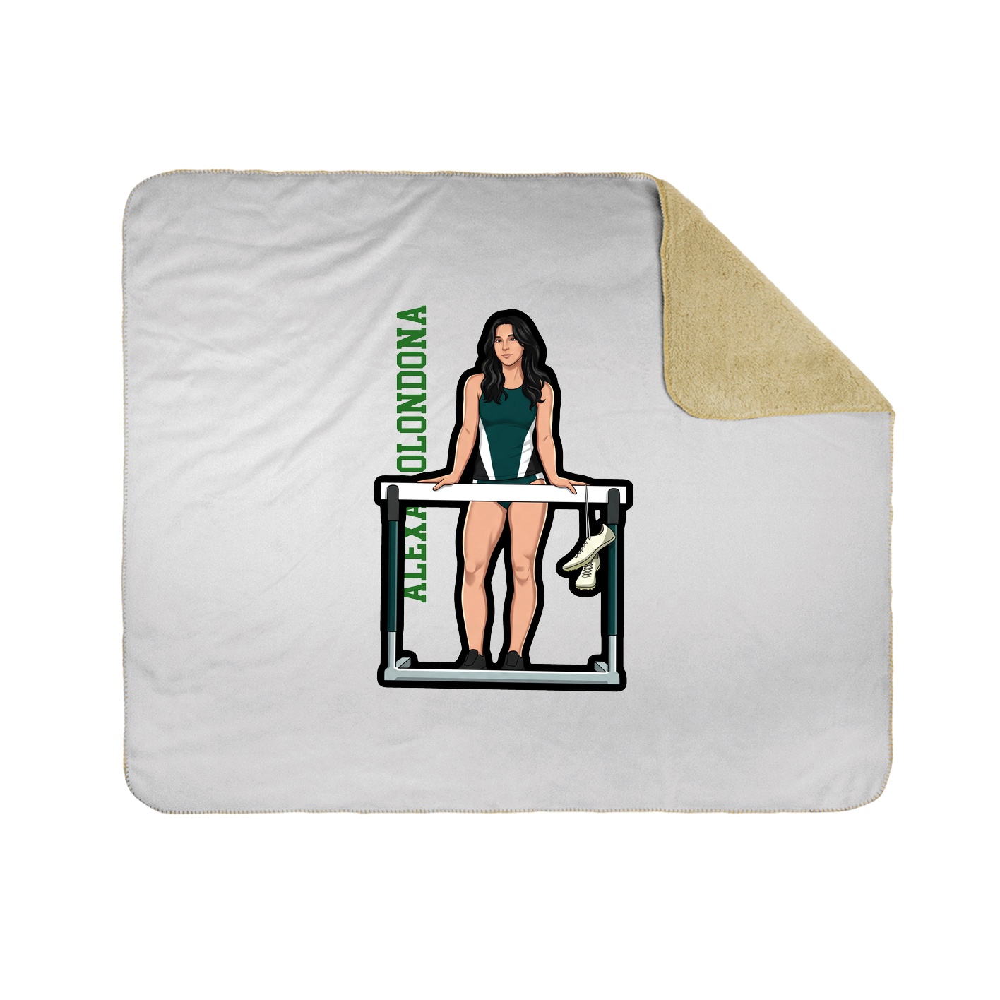 Throw Blanket — Name Vertical in White