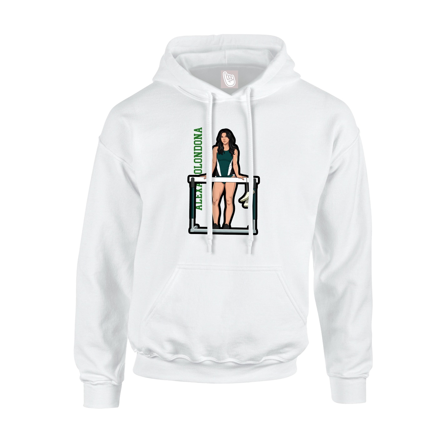 Hoodie — Name Vertical in White