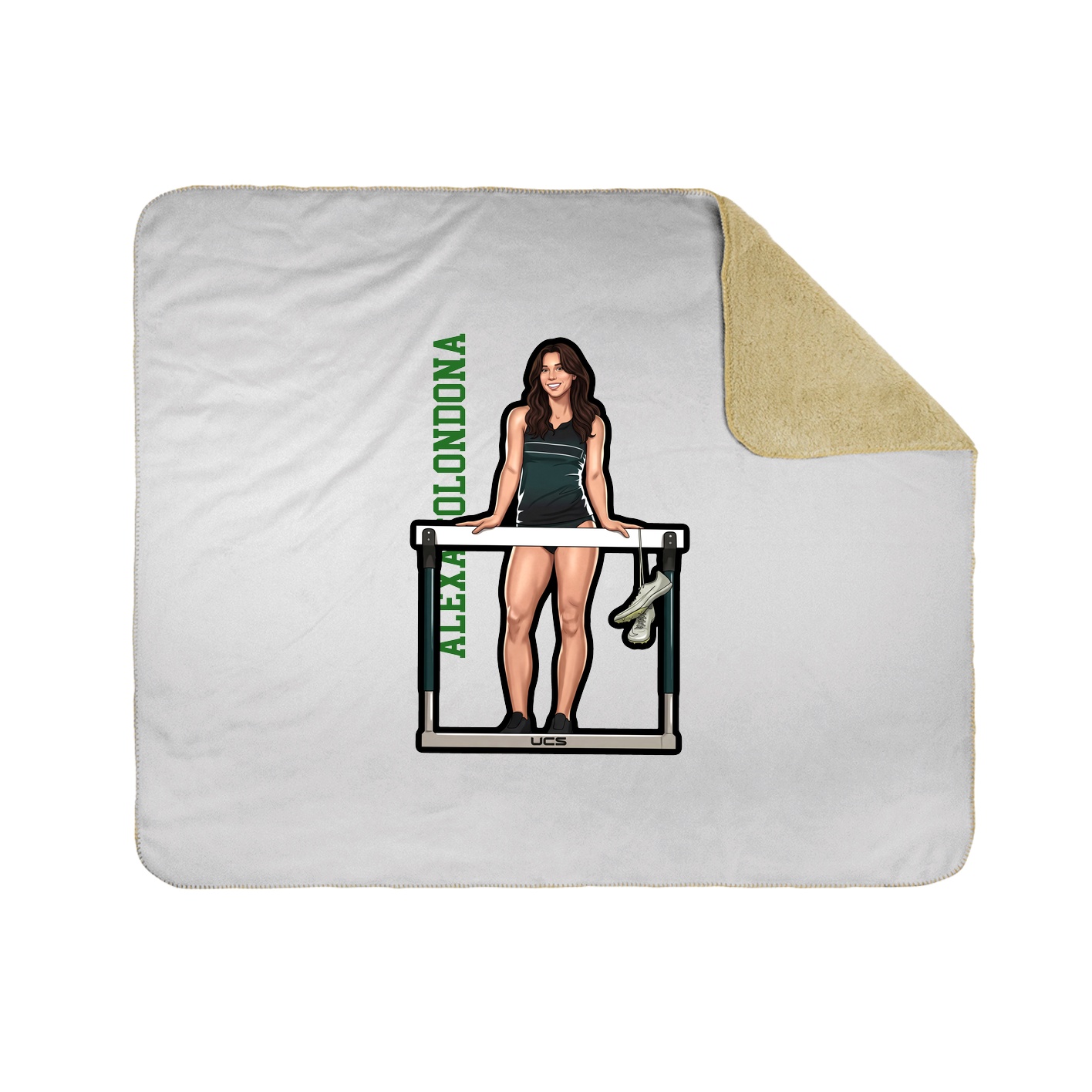 Throw Blanket — Name Vertical in White