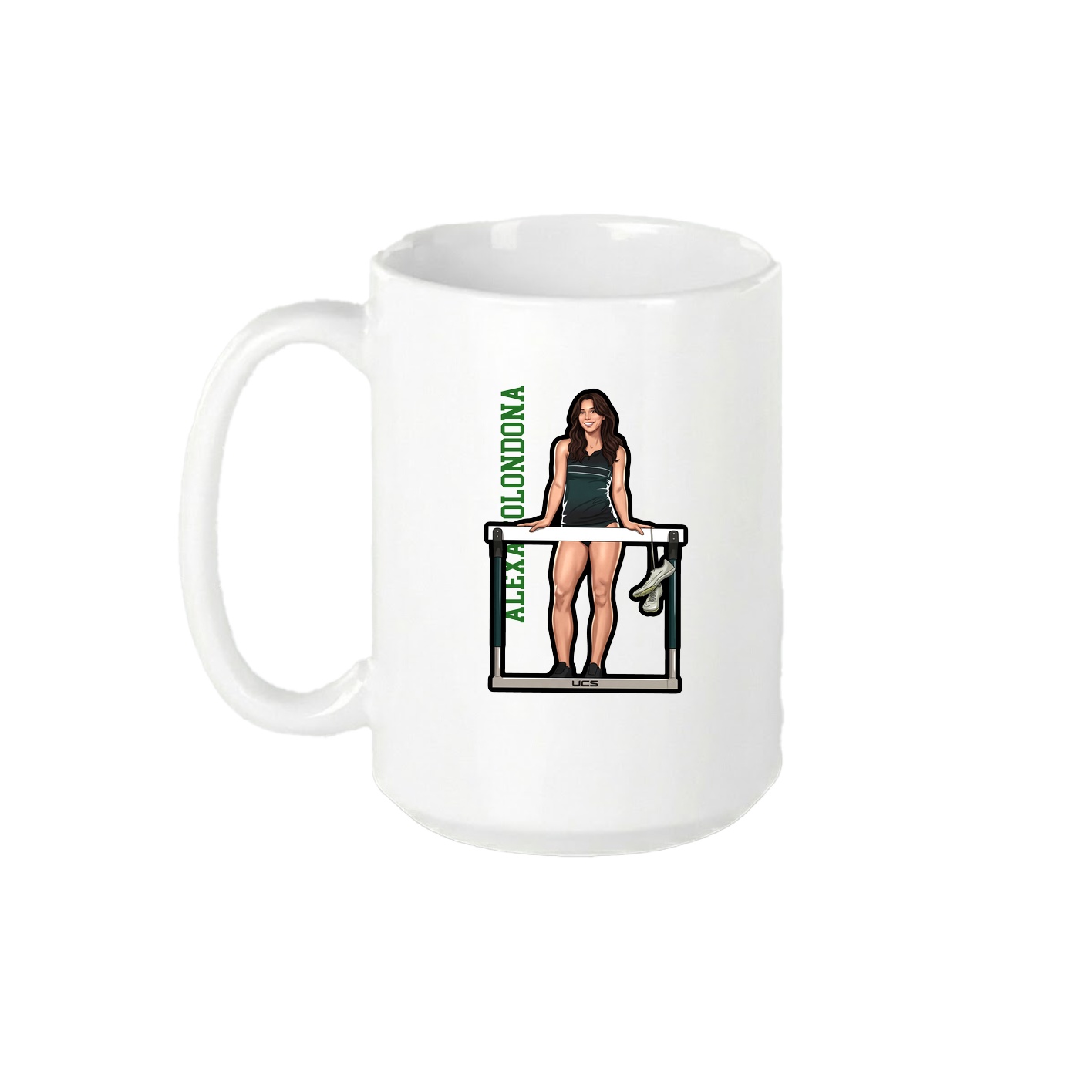 15oz Coffee Mug — Name Vertical in White