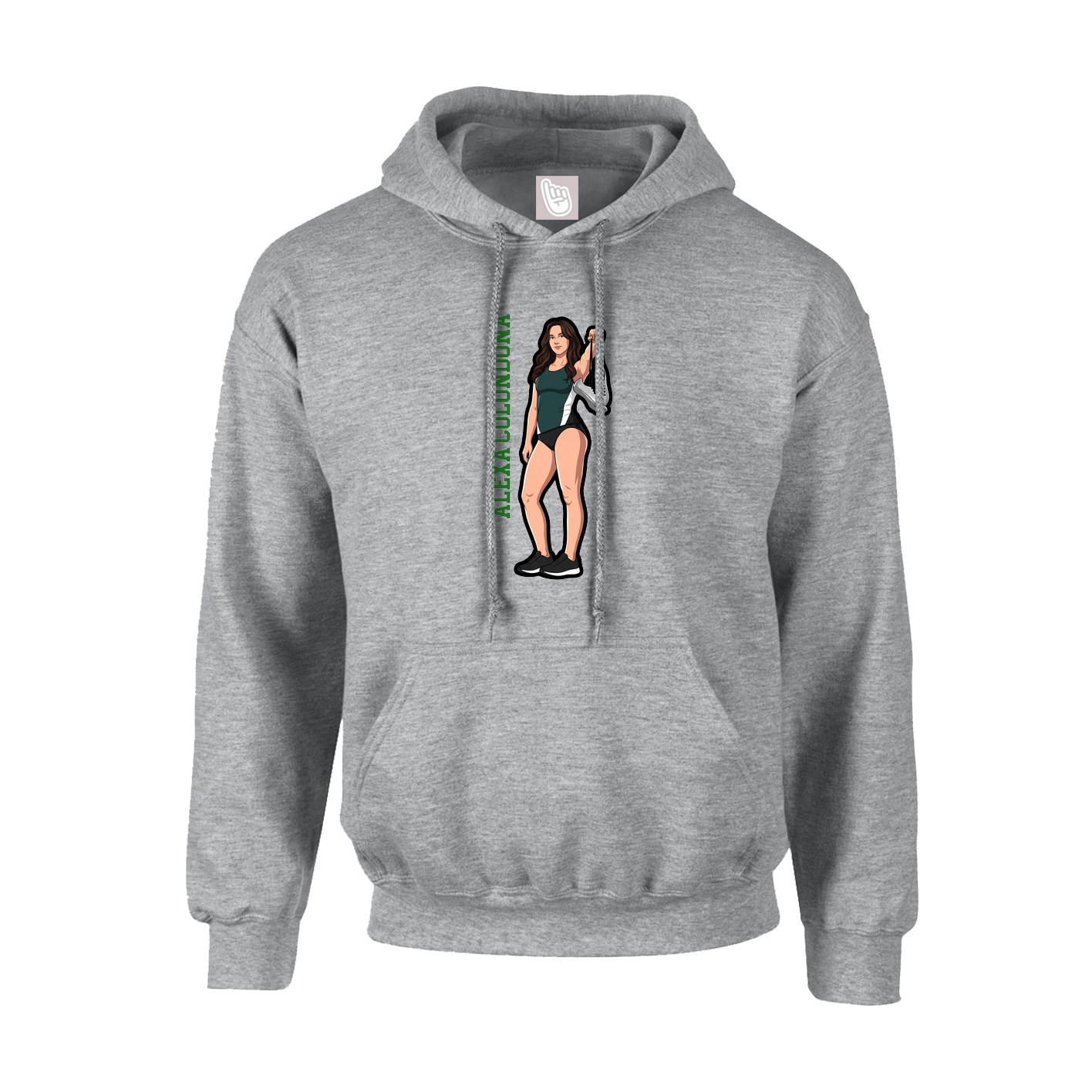 Youth Hoodie — Name Vertical in Grey