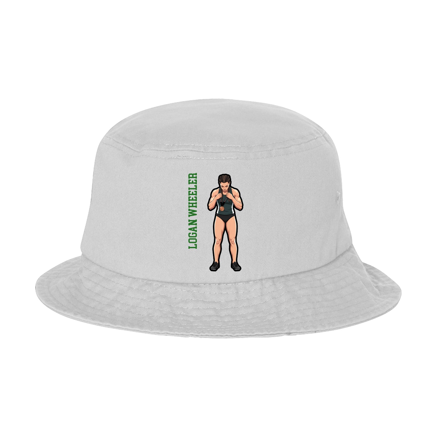 Bucket Cap — Name Vertical in White