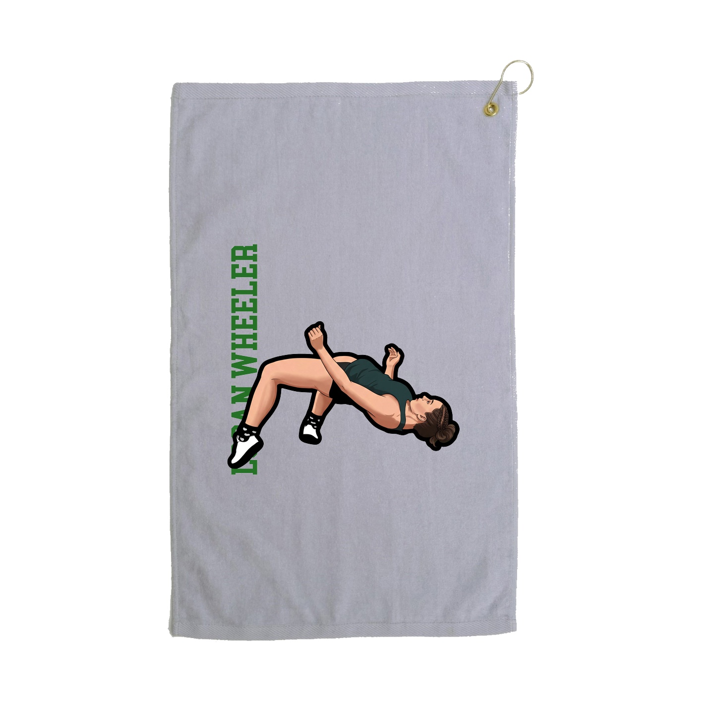 Golf Towel — Name Vertical in Grey