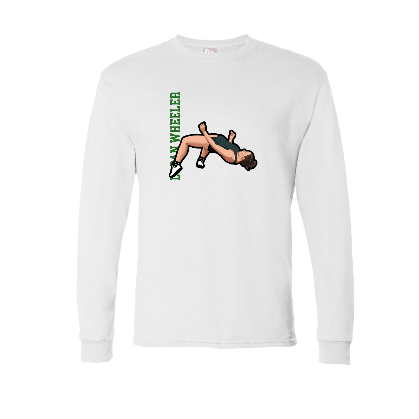 Long Sleeve Tee — Name Vertical in White