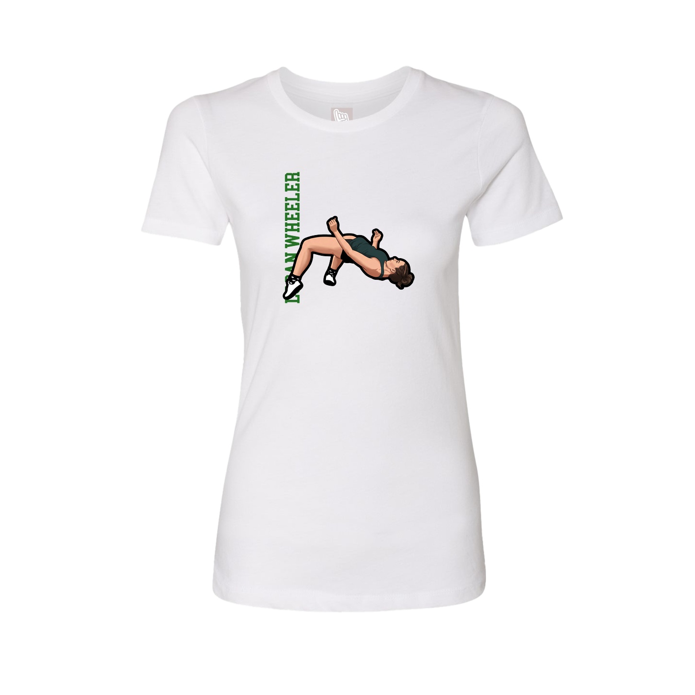 Fitted Women's Tee — Name Vertical in White