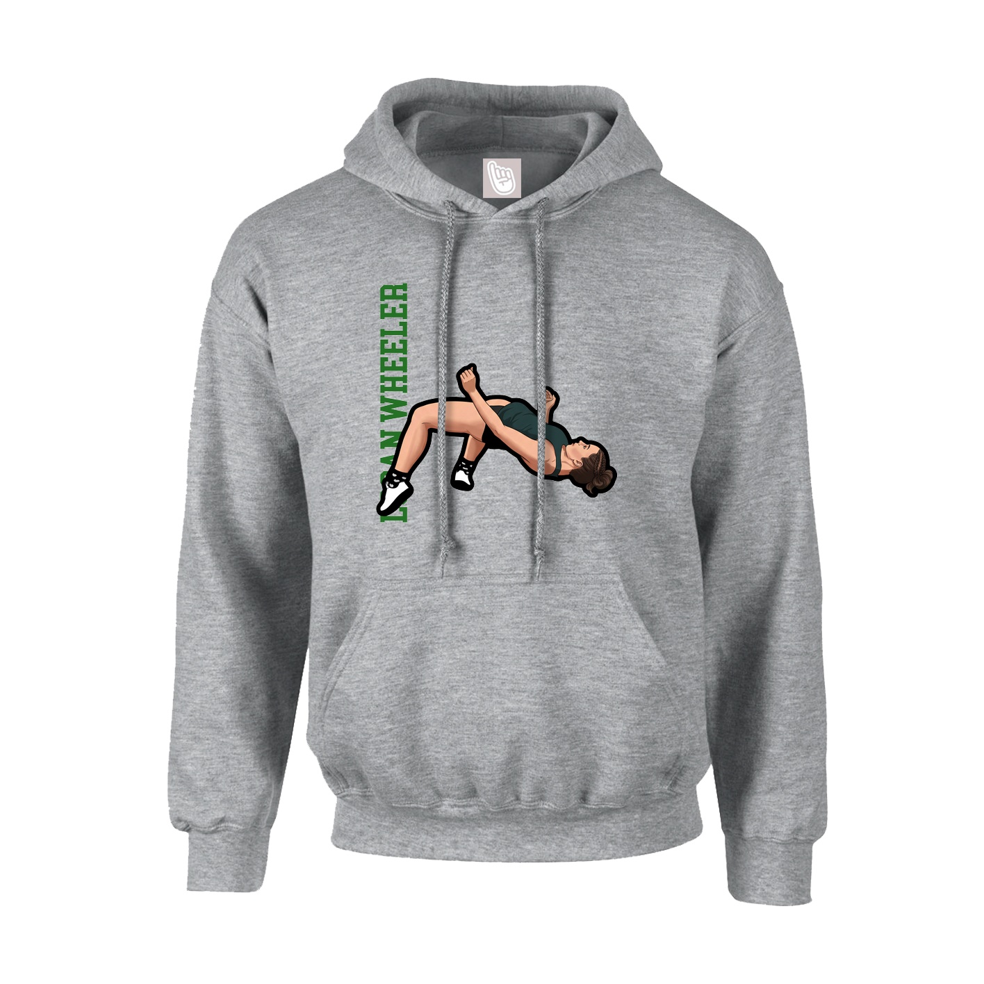Youth Hoodie — Name Vertical in Grey