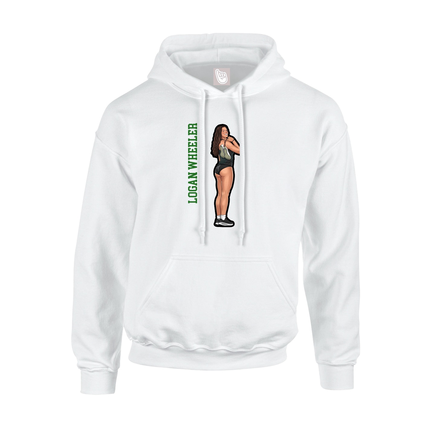 Hoodie — Name Vertical in White