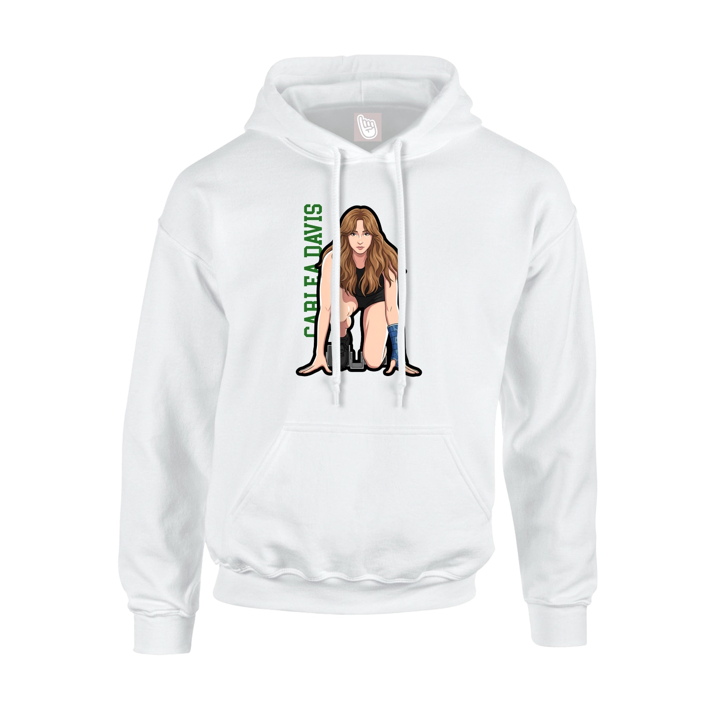 Youth Hoodie — Name Vertical in White