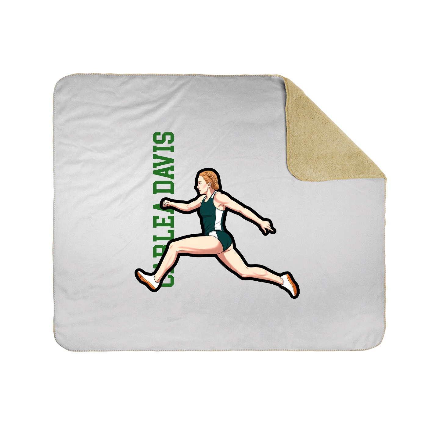 Throw Blanket — Name Vertical in White