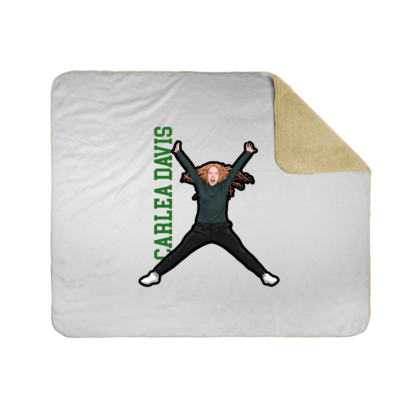 Throw Blanket — Name Vertical in White