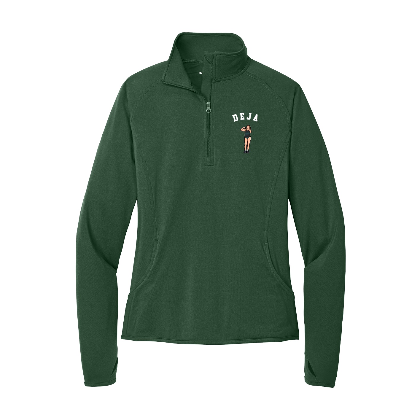Women's Q-Zip Pullover — Shirsey Arch in Green