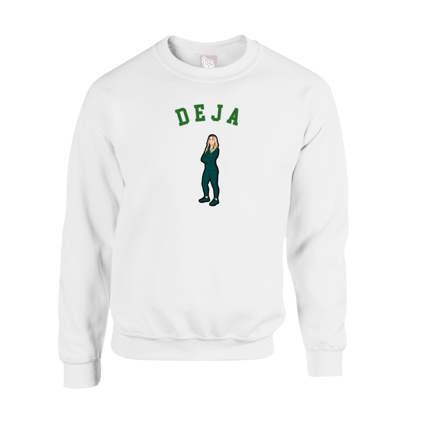 Fleece Crew — Shirsey Arch in White