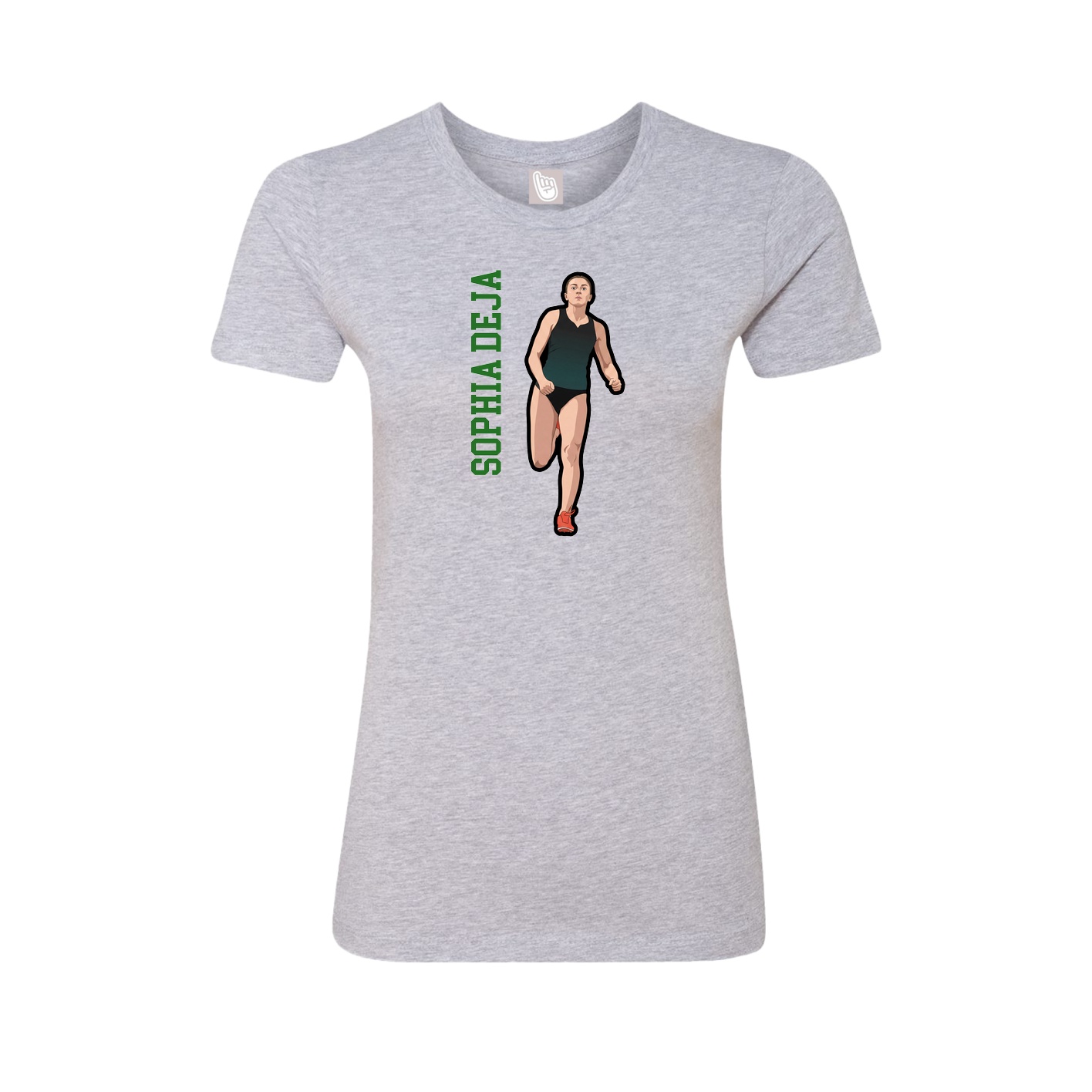 Womens Tee — Name Vertical in Grey