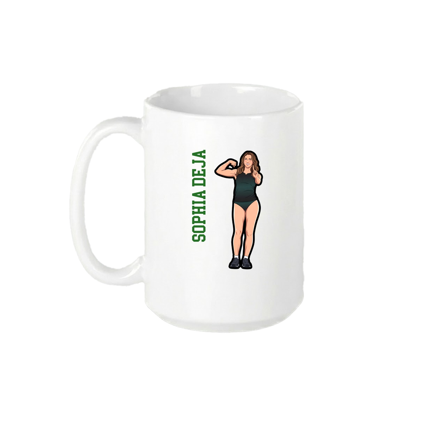 15oz Coffee Mug — Name Vertical in White