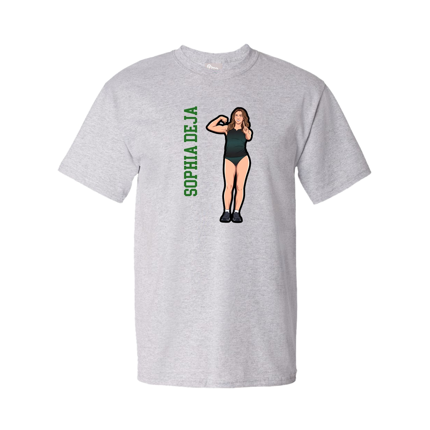 Youth Tee — Name Vertical in Grey